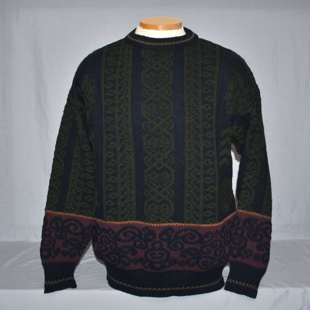 Vintage Cambio Italia Sweater Size Medium Geometric Wool Blend Pullover